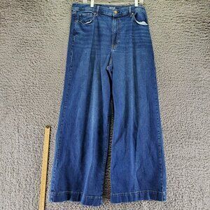 A.N.A Jeans Womens 20 Long Blue High-Rise Wide Leg Cotton Blend